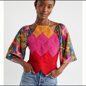 Farm Rio Halter Crochet Top